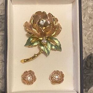 Princess Diana’s England’s Rose Brooch & Earring Set 1961-1997